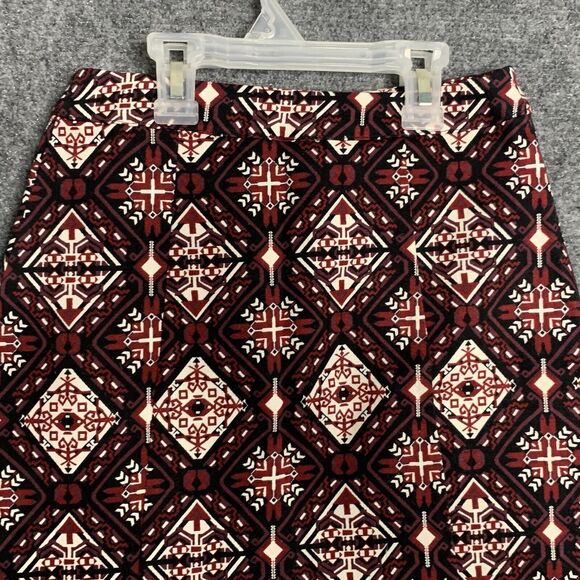 H&M Flare Mini Skirt Pattern Denim With Front Zipper Women 2 Lined - Picture 7 of 15